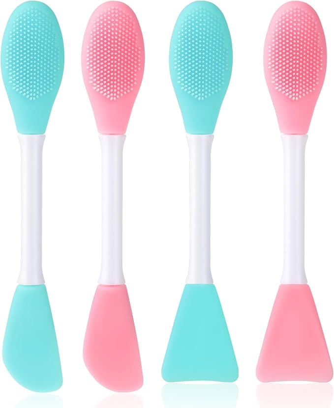 4 Pcs 2 in 1 Double-Sided Facial Scrubber Brush Tool, Facial Cleansing Brush by Unknown