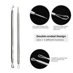 Pinkiou Blackhead Remover Comedone Pimple Popper Tool Acne Extractor Blemish - Image 3