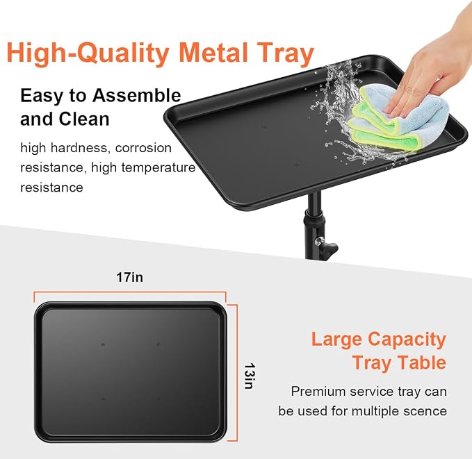 Salon Tray Cart Tattoo Tray Rolling Cart, Service Rolling Tray, Height - Image 2