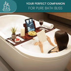 Bathtub Tray and Bath Pillows for Tub – Expandable Bamboo Bathtub Caddy - Image 4