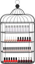 Nail Polish Organizer Wall Mounted, 4-Tier Nail Polish Storage Rack, Metal Nail by Milzeone