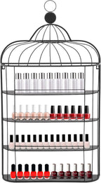 Nail Polish Organizer Wall Mounted, 4-Tier Nail Polish Storage Rack, Metal Nail by Milzeone