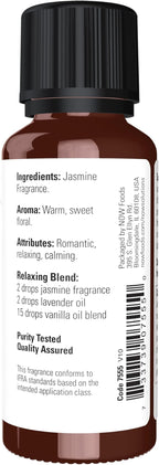 NOW Essential Oils, Jasmine Fragrance, Romantic Aromatherapy Scent, Steam - Image 2