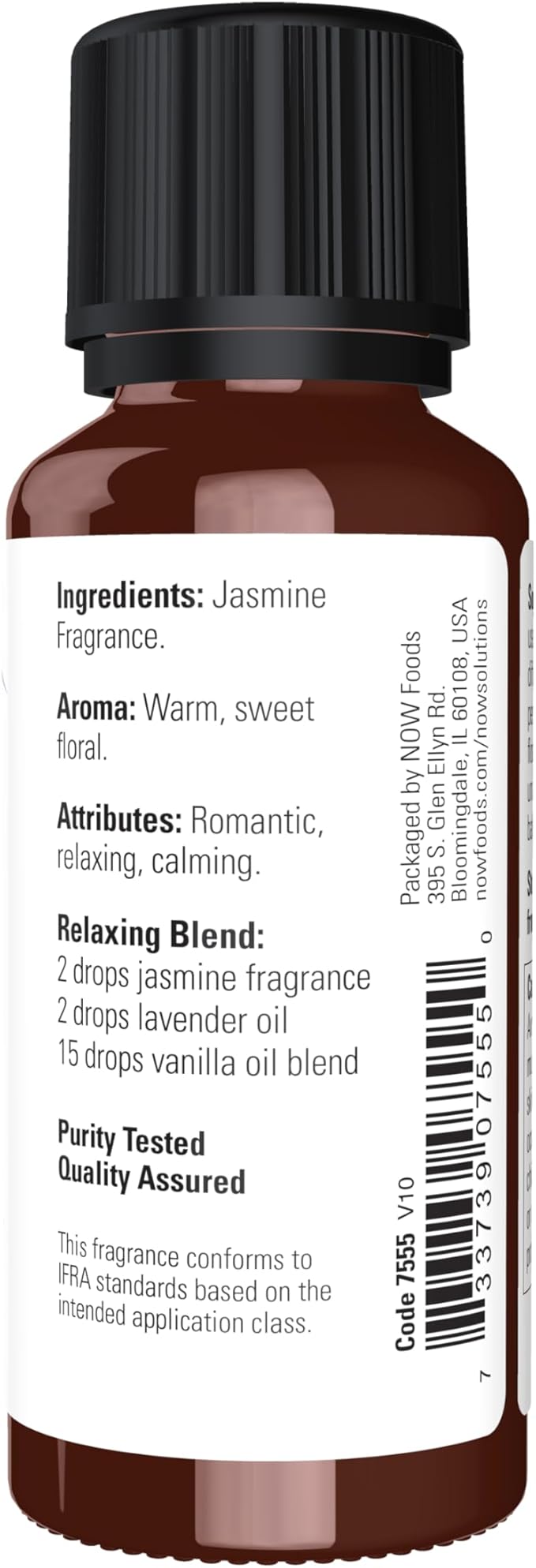NOW Essential Oils, Jasmine Fragrance, Romantic Aromatherapy Scent, Steam - Image 2