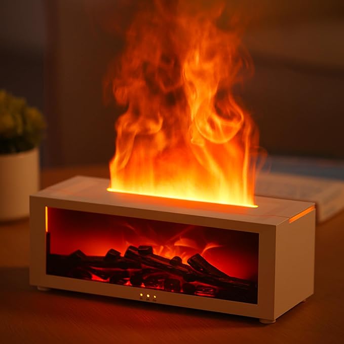 YALEDI Essential Oil Diffuser, 7 Colors Fireplace Flame Fire Oil Diffuser by Yaledi