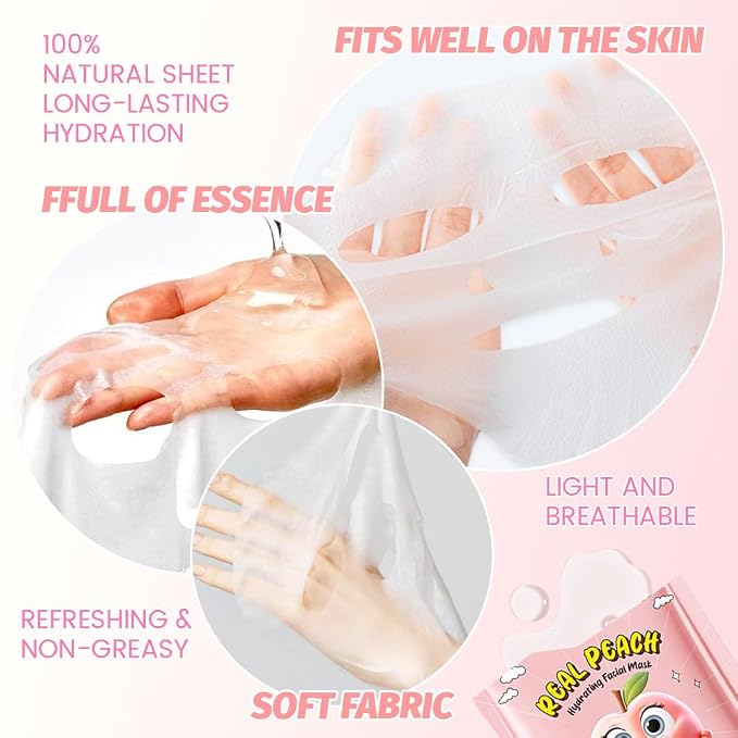 Kaely 6 Pack Fruit Face Masks for Kids, Kids Face Mask Spa Day Kit Supplies - Image 4