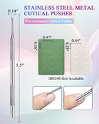 Loop Cuticle Pusher, Pre-treatment Cuticle Pusher, Stainless Steel Round - Image 2