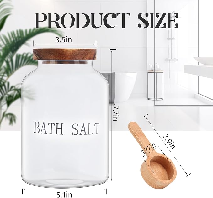 BKYFPQ 74 oz Glass Bath Salts Jar, Bath Salt Container - Image 2