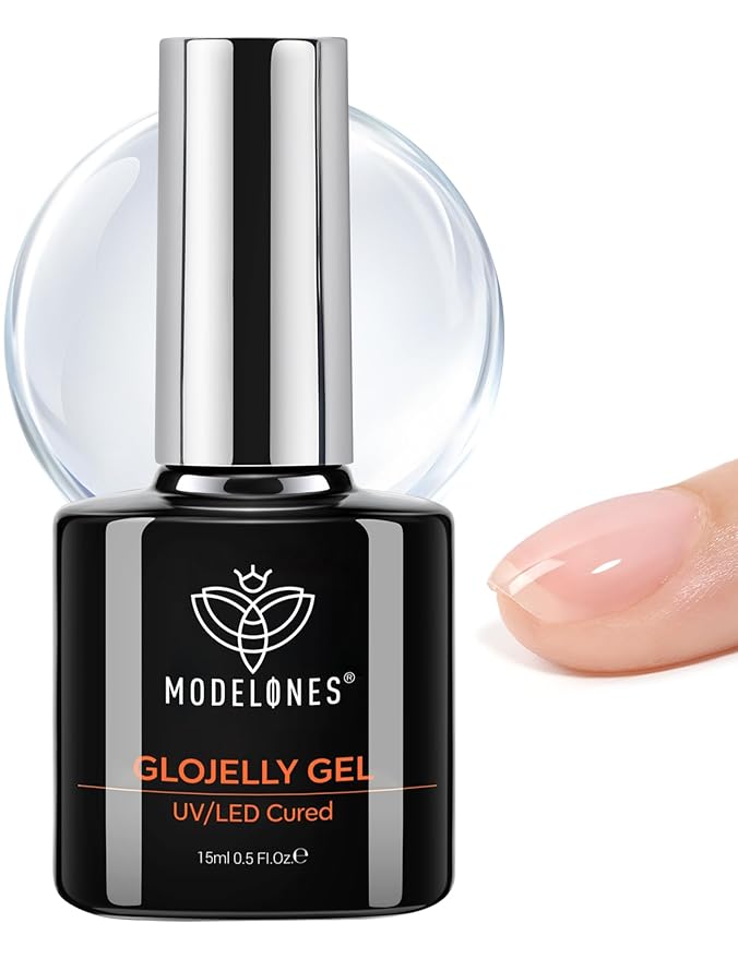 modelones Builder and Gel Top Coat, 15 ML No Wipe Clear Gel Nail Polish Chrome by MODELONES