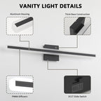 JUSHENG Black Vanity Lights for Bathroom, 5CCT Dimmable Bathroom Lights Over - Image 5