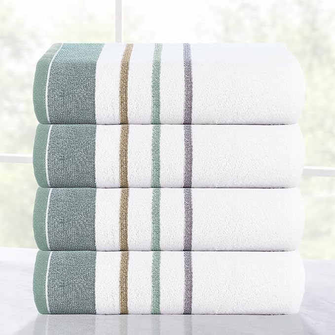 CASA COPENHAGEN White Bay 4Pcs 100% Egyptian Cotton Designer Hand Towels Gift - Image 3