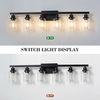 6-Light Black Vanity Lights 38'' Modern Bathroom Vanity Lighting Fixtures Above - Image 6