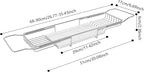 Stainless Steel Bathtub Tray, Expandable Marble Bath Tray - Image 2