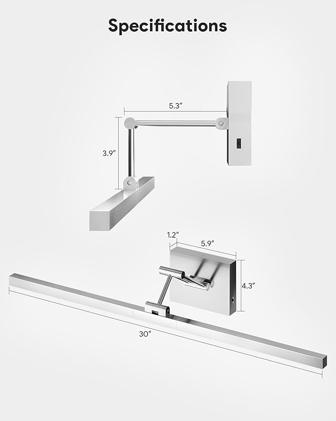 VONLUCE 30" LED Bathroom Vanity Light, 3CCT Modern LED Vanity Lights - Image 6