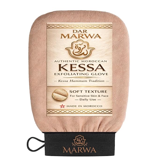 Moroccan Kessa Exfoliating Glove – Soft Hammam Exfoliating Mitt – Dead Skin by DarMarwa