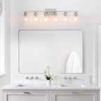 6 Light Bathroom Light Fixtures Brushed Nickel Vanity Light Over Mirror Modern - Image 2