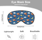Red Panda Silk Sleep Mask Stars Moon Cloud Night Blue Sleeping Soft Eye Shade - Image 2