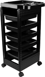 Salon Trolley Cart with Wheels & 5 Drawers, Salon Rolling Stations by Roixeeds