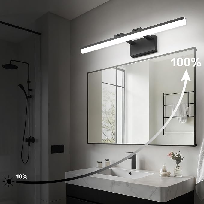 SOLFART Black Vanity Light Modern 31.5 inch Dimmable LED Light - Image 5