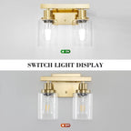 2-Light Brushed Gold Vanity Lights - Image 5