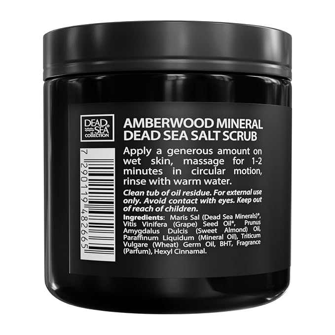 Salt Body Scrub Amberwood For Men – Moisturizes, Exfoliates & Nourishes Skin – - Image 8