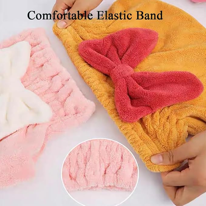 2Pcs Super Absorbent Microfiber Hair Towel Wraps - Image 3