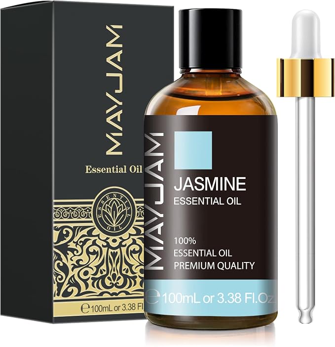 Jasmine Essential Oil with Glass Dropper, MAYJAM Pure Essential Oils by MAYJAM