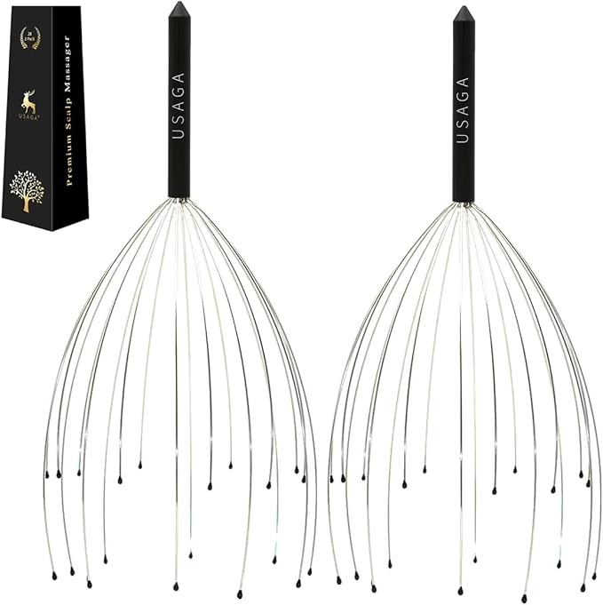 USAGA Head Massager Scalp Massager 20 Fingers Head Scratcher, Stocking Stuffers by USAGA