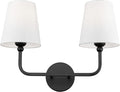 2-Light Bathroom Vanity Light Fixtures in Matte Black Finish, Modern Bedside by Metwet
