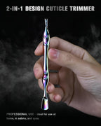 FERYES Cuticle Pusher with Fork, 2-in-1 Cuticle Trimmer Nail Care Tool - Image 6