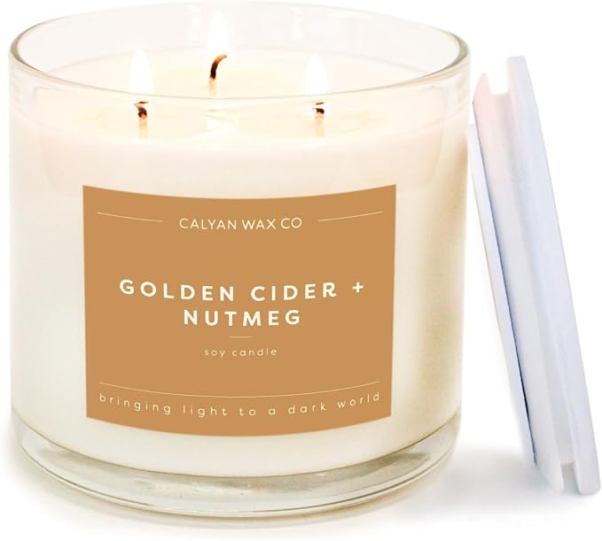 Calyan Wax Co. Golden Cider & Nutmeg 3 Wick Scented Candle by CalyanWaxCo