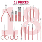 ZIZZON Manicure Set 18 in 1 Professional Pedicure Set Nail scissors Grooming Kit - Image 2