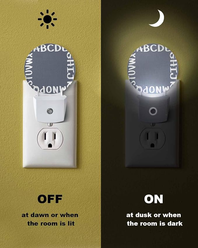Night Lights Auto Sensor Alphabet Night Light Gray Modern Minimalist Letter - Image 6