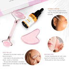 NEUTRIHERBS Jade Gua Sha & Face Roller & Vitamin C Serum Facial Tool Set - Image 3