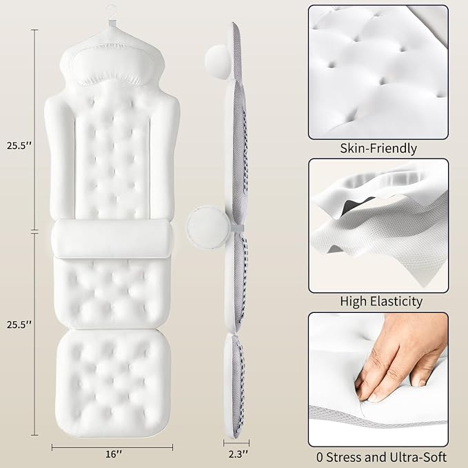 Full Body Bath Pillow for Tub, Thick Bathtub Cushion Mat - Image 6