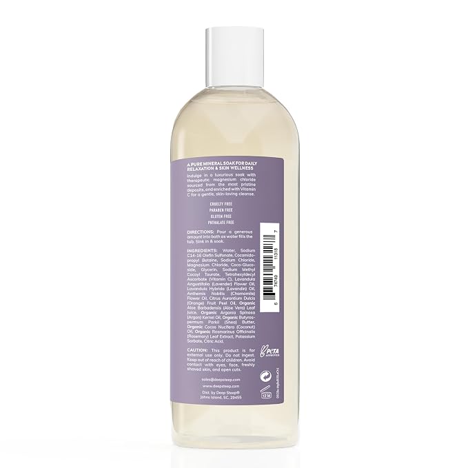 Deep Steep Magnesium Bubble Bath, 15.6 oz – Foaming Soak - Image 2