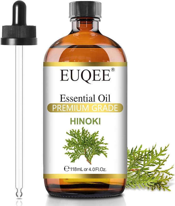 EUQEE Hinoki Essential Oil 118ml/4Fl Oz Pure Japanese Hinoki Oil Premium by EUQEE