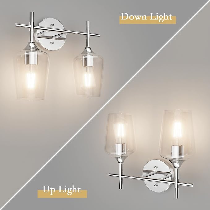 Ralbay Chrome Bathroom Light Fixtures 2-Lights - Image 3