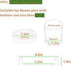 Plant Saucer Tray for Ceramic Plastic Pots, 8 inch Plant Saucers for Indoors - Image 2