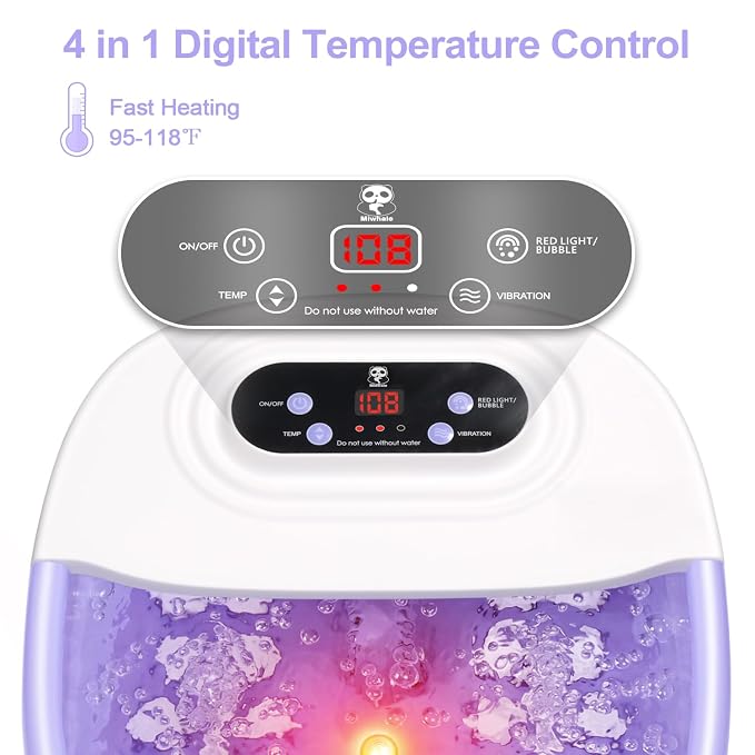 Foot Spa Bath Massager with Heat Bubbles and Vibration Massage and Jets - Image 2