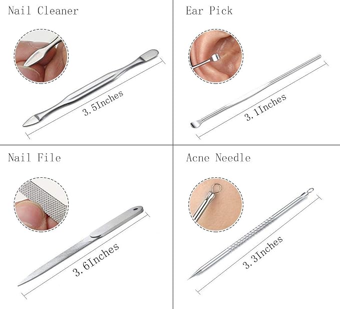 Manicure Set Professional Nail Clippers Kit Pedicure Care Tools- Stainless - Image 7