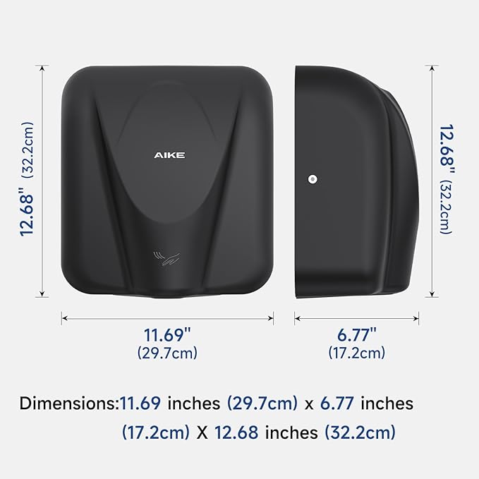 AIKE Elephant Power Commercial Hand Dryer High Speed Auto Warm Wind, Matte - Image 3
