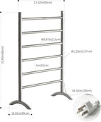 Freestanding Towel Warmer 6 Bars Plug-in Option 3 Working Modes - Image 9