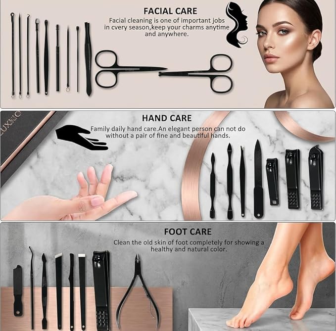 MINKINH Manicure Set Professional Nail Clipper Kit-26 Pieces Stainless Steel - Image 4