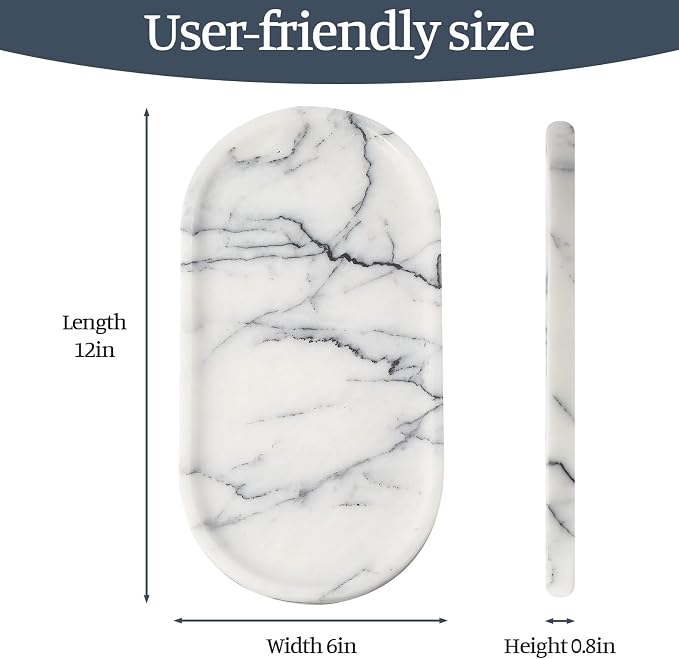 Koville Natural Marble Tray, Catchall - Image 2