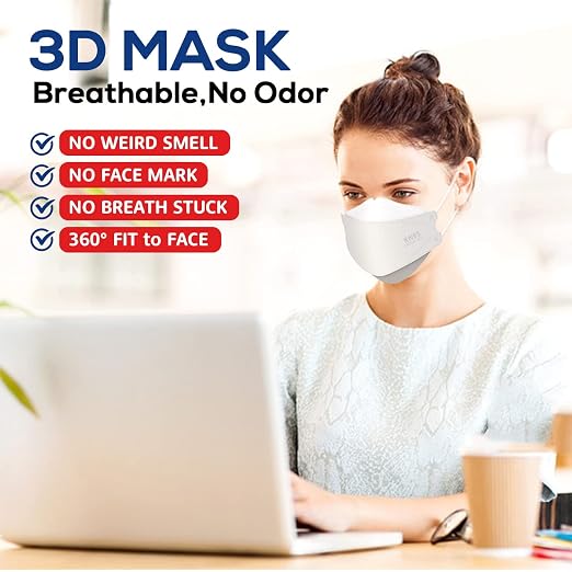 LEVENIS KN95 Face Masks 100 Pack, Breathable Comfortable and Disposable KN95 - Image 5