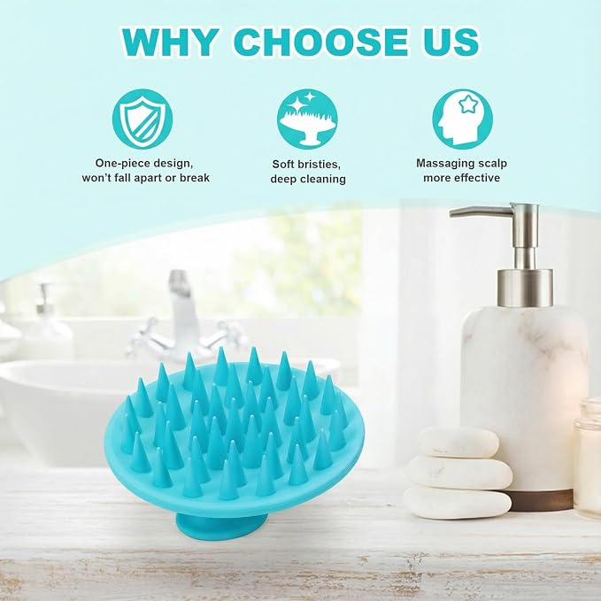 Meartchy Silicone Scalp Massager Shampoo Brush, Scalp Brush - Image 6