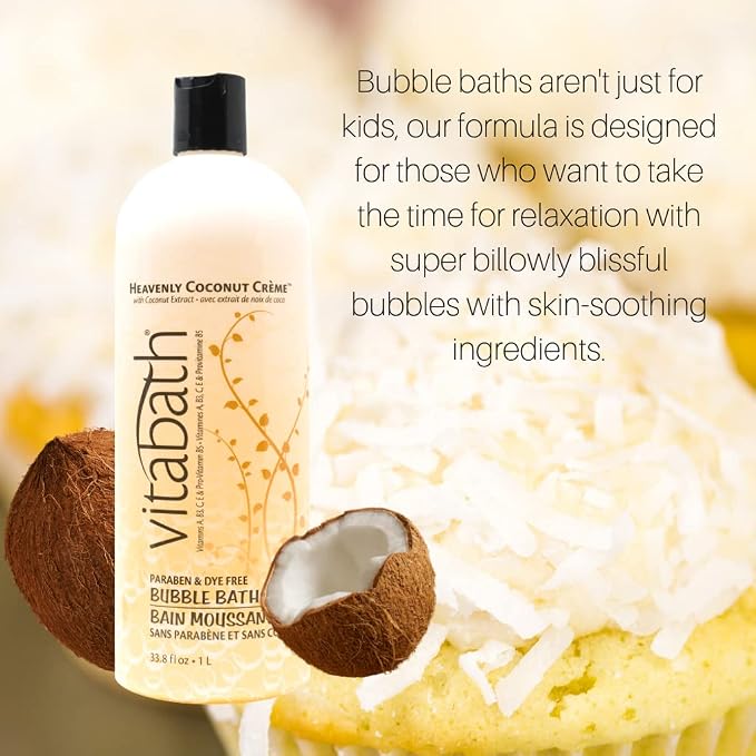 Vitabath Heavenly Coconut Crème Bubble Bath Rich Foaming Bubbly Soak & Relaxing - Image 5
