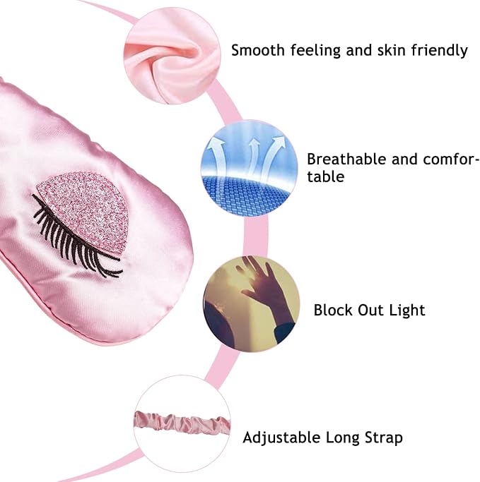 Sleep Mask, Ulbemoll Silk Eye Mask Satin Blindfold Smooth Soft Breathable - Image 3
