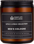 Scented Candles for Men | Men's Cologne, Amber Sandalwood Scent | Wooden Wick by MakeLifeExclusive